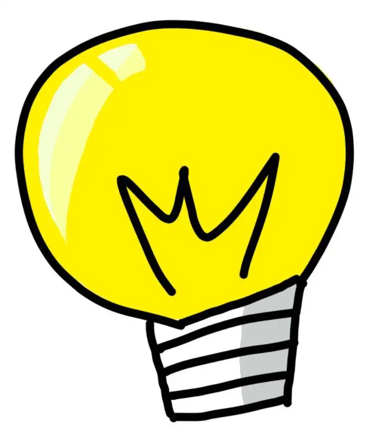 Ilustración de una bombita de luz, representando a una idea
